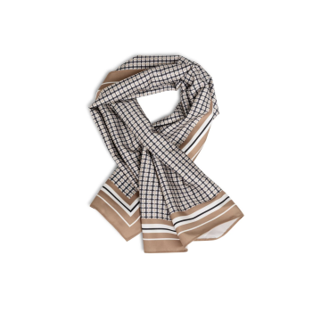 YAYA Small scarf satin twill with printed check Print foto 1