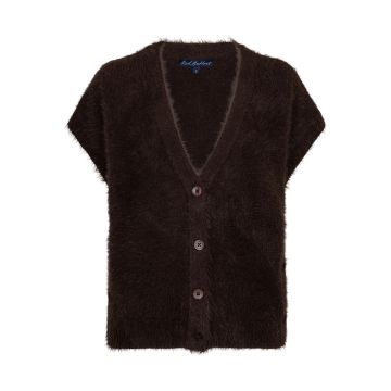 Red Button Sleeveless Fuzzy Espresso foto 1