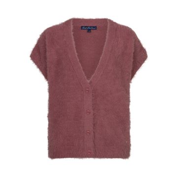 Red Button Sleeveless Fuzzy Mauve foto 1