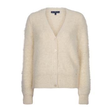 Red Button Cardigan fuzzy Crème foto 1