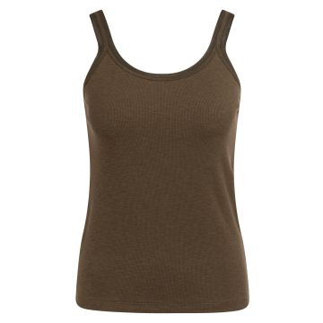 YAYA Singlet met mesh rand Bruin foto 1