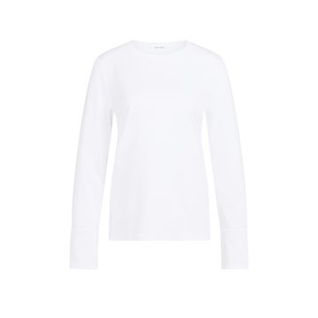 YAYA Jersey top met lange mouwen en geweven manchetten Wit foto 1
