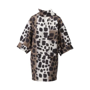 K - Design Korte jurk met sjaaltje en print Print foto 1
