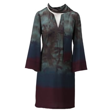 K - Design Korte jurk met sjaaltje en print Multi Colour foto 1