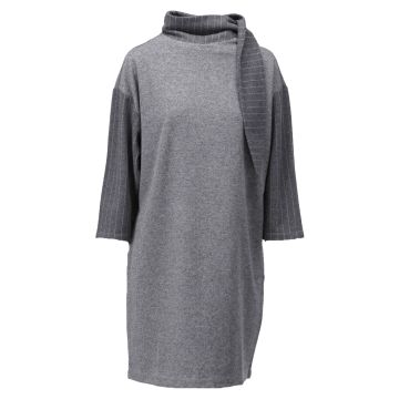 K - Design Korte jurk met krijtstreep fantasie Grijs foto 1