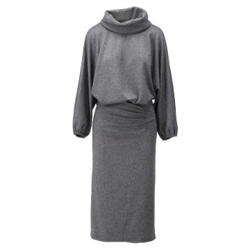 K - Design Midi jurk met rolkraag & spikkel motief Antraciet foto 1