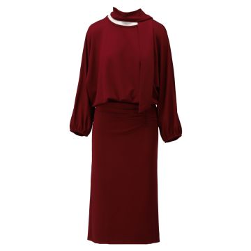 K - Design Maxi jurk met dolmanmouw Rood foto 1