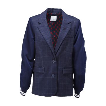 K - Design Blazer met ruitstof Blauw foto 1