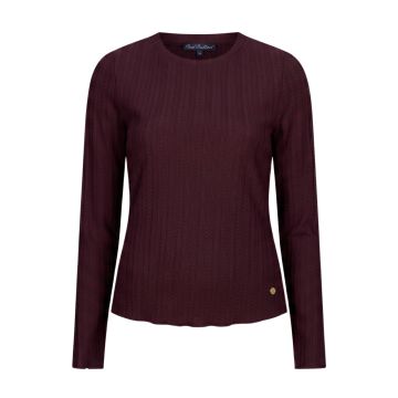 Red Button Top fine knit Bordeaux rood foto 1