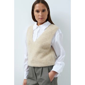 YAYA Spencer met diepe V-hals Beige foto 1