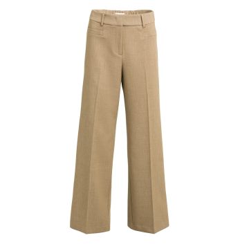 YAYA Geweven broek met rechte pijpen en middelhoge taille Beige foto 1