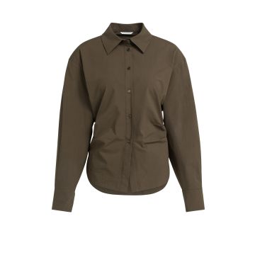 YAYA Blouse met tailleaccent en plooien op de rug Bruin foto 1