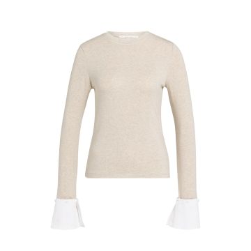 YAYA Jersey top met afneembare manchetten Beige foto 1