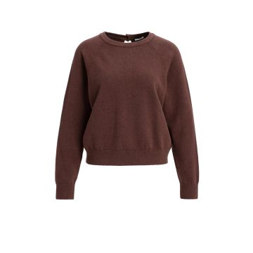 YAYA Trui met lange mouwen en open rug Bordeaux rood foto 1
