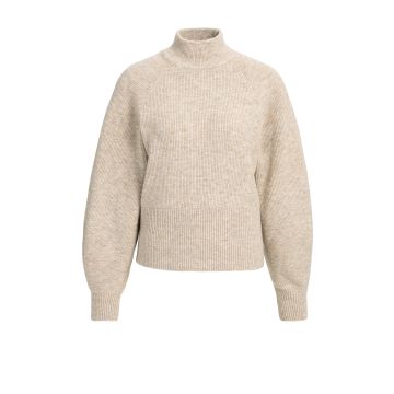 YAYA Trui met hoge hals en wijde mouwen Beige foto 1