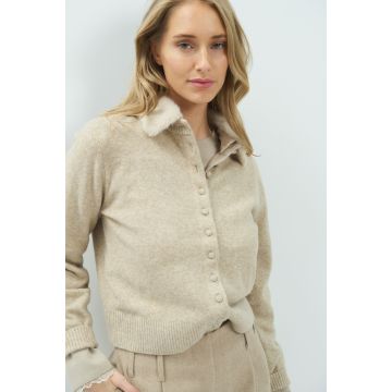 YAYA Vest met afneembare kraag Beige foto 1