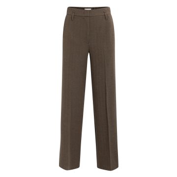 YAYA Geweven, gestructureerde, rechte broek met getailleerde Bruin foto 1