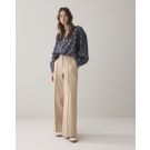 Summum Trousers wide leg Cotton blend Zand