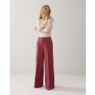 Summum Trousers wide leg Cotton blend Rood