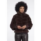 Rino Pelle Jacket with rib cuffs Bruin