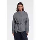 Rino Pelle Short coat with collar Grijs