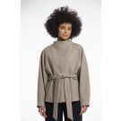 Rino Pelle Short coat with collar Taupe