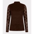 EsQualo Top lace lurex stretch Bruin