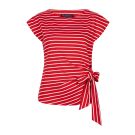 Red Button Terry Stripe with knot Rood