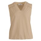 Enjoy Blouson singlet crochet detail Zand