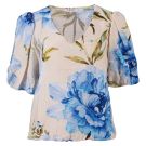 Enjoy Blouson korte pofmw bloemprint Blauw