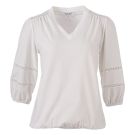 Enjoy Blouson v-hals crochet tape Ecru