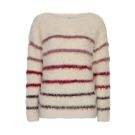 Red Button Fuzzy sweater & stripe Bordeaux rood