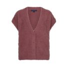 Red Button Sleeveless Fuzzy Mauve