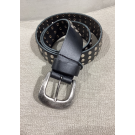 Trezz Riem 4cm met 3rijen studs Zwart