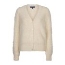 Red Button Cardigan fuzzy Crème