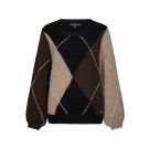 Red Button Argyle sweater Espresso