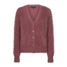 Red Button Cardigan fuzzy Mauve
