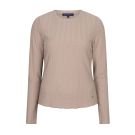 Red Button Top fine knit Beige