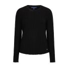 Red Button Top fine knit Zwart