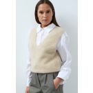 YAYA Spencer met diepe V-hals Beige