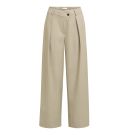 YAYA Geweven broek met wijde pijpen en een symmetrische gulp Beige
