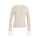 YAYA Jersey top met afneembare manchetten Beige