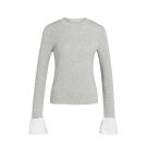 YAYA Jersey top met afneembare manchetten Grijs