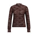 YAYA Kanten top met hoge halslijn Bordeaux rood