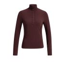 YAYA Top met lange mouwen en hoge halslijn met drukknoopsluiting Bordeaux rood