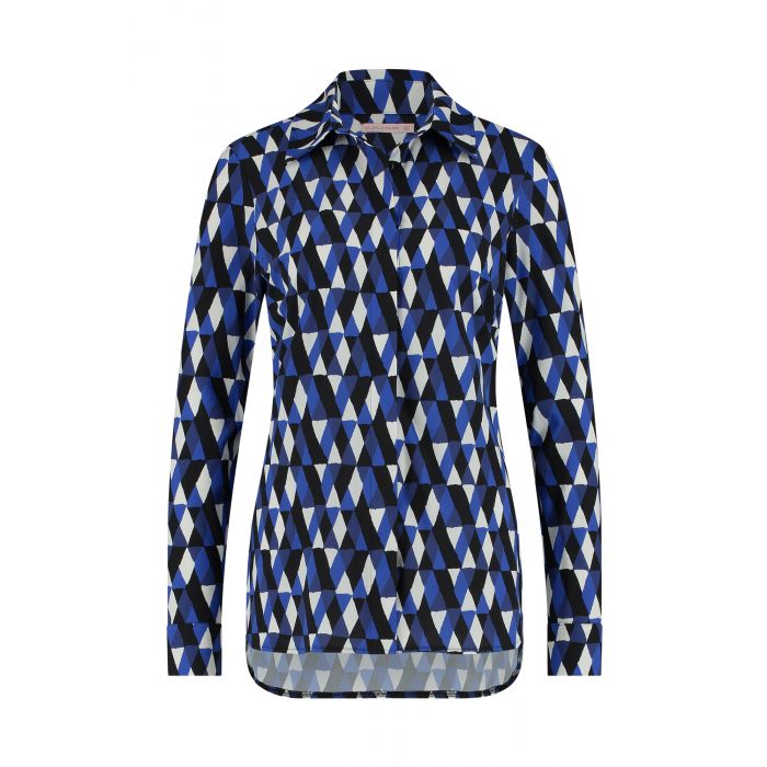 nationale vlag ondergoed Umeki Studio Anneloes Poppy blind diamond blouse Blauw | LAVIE Womenswear