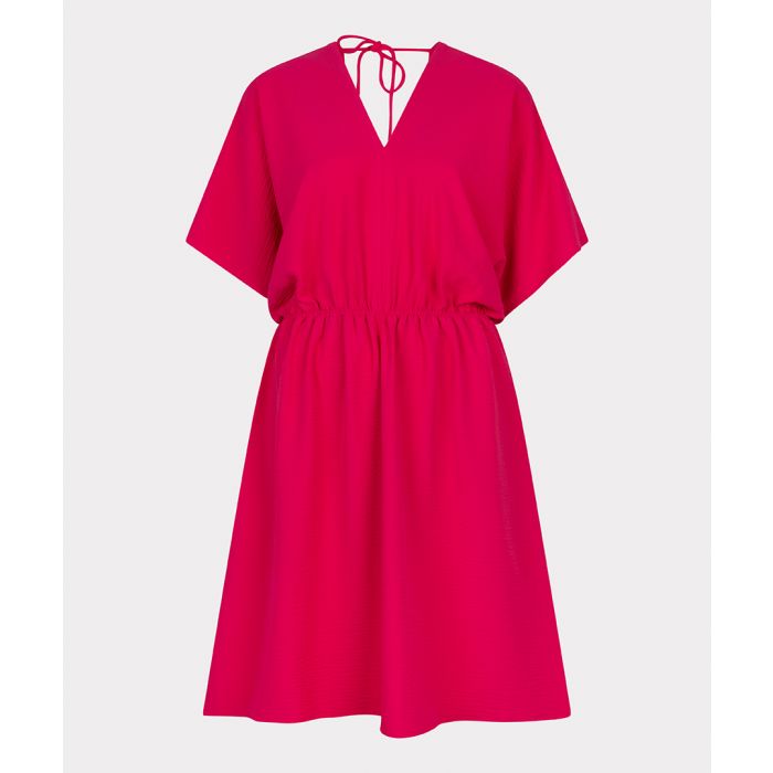 EsQualo Dress V neck crinkle Roze LAVIE Womenswear