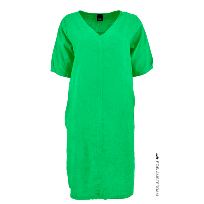straal Zorg Druipend FOS Amsterdam Linnen/Cotton jurk wijd model Mint Groen | LAVIE Womenswear