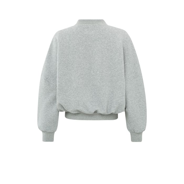 YAYA Sweat bomber jacket Licht grijs | LAVIE Womenswear