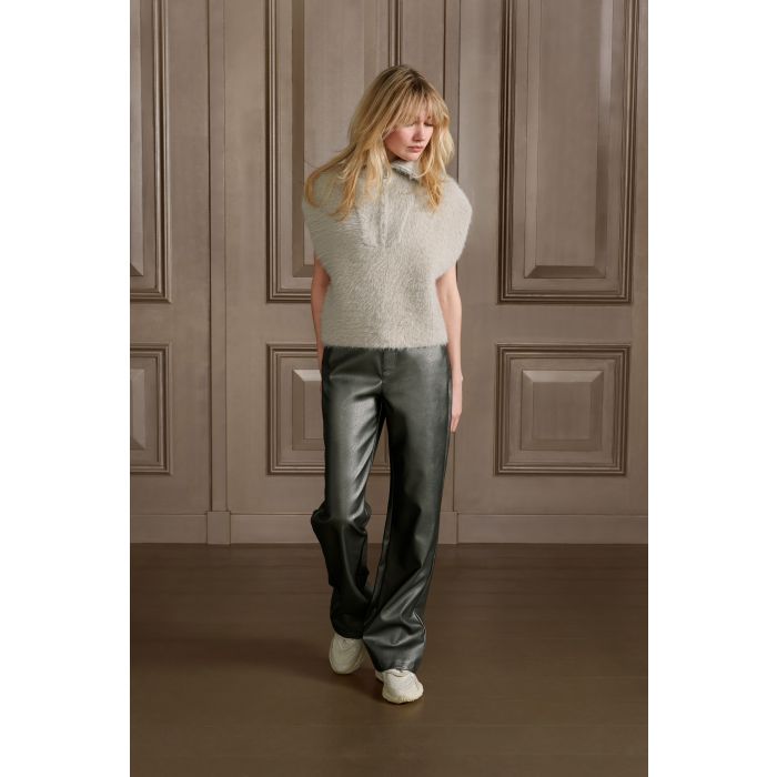 YAYA S/S fluffy sweater with zipper Kit | LAVIE Womenswear